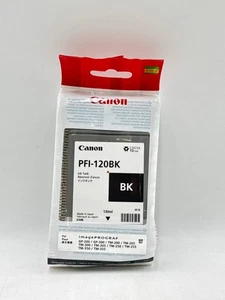 Canon PFI-120BK ImagePROGRAF Black Ink Tank Exp. 07/2027 - Picture 1 of 5