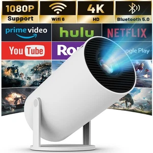 Mini Projector with WIFI 6 and Bluetooth, 4K 1080P Support Portable Projector... - Picture 1 of 9