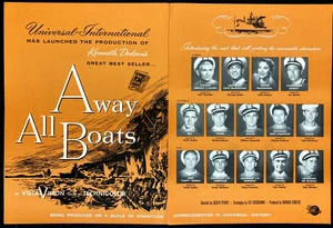 AWAY ALL BOATS Movie Trade Ad 1956 World War 2 US Navy Amphibious Boat Poster - Picture 1 of 2