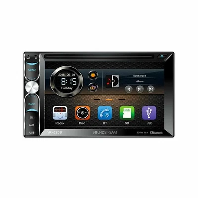 Soundstream VR-620B 2-Din Touchscreen DVD/CD/SD 6.2"LCD Bluetooth USB Car Stereo - Image 1 of 4