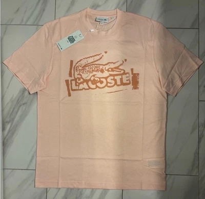Camiseta Lacoste Hombre Logo Rosa Calce Clásico Nueva Foto 1 de 2
