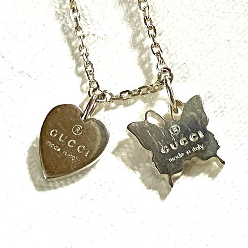 Collana Gucci cuore farfalla argento