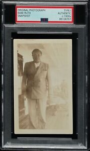 1930s Babe Ruth PSA Type 1 Photo ORIGINAL SNAPSHOT  NEW YORK YANKEES Rare