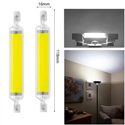 R7S LED COB Glass Tube 118mm J118 Light Bulb T3 110V Home Replace Halogen Lamps - Image 1 of 4