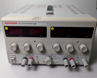 Fuente de alimentación de CC de dos canales Sorensen XPH75-2D, probada Foto 1 de 4