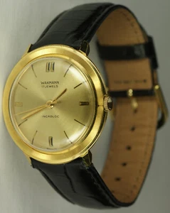 Vintage Wakmann Gold Plated 33mm Made In France 17J Incabloc Dress Wristwatch - Picture 1 of 15