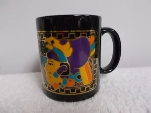 Taza de cerámica negra azteca colorida licor café Kamora - Imagen 1 de 6