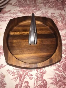 MID CENTURY TEAK?NUTCRACKER WITH PEWTER CRACKER “Gladmark” Burbank,California - Picture 1 of 8