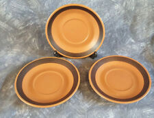 PURBECK POTTERY — TOAST — SAUCERS — 5 ¾ " — 3 —  HEAVY BORDER 1970s —  AYD