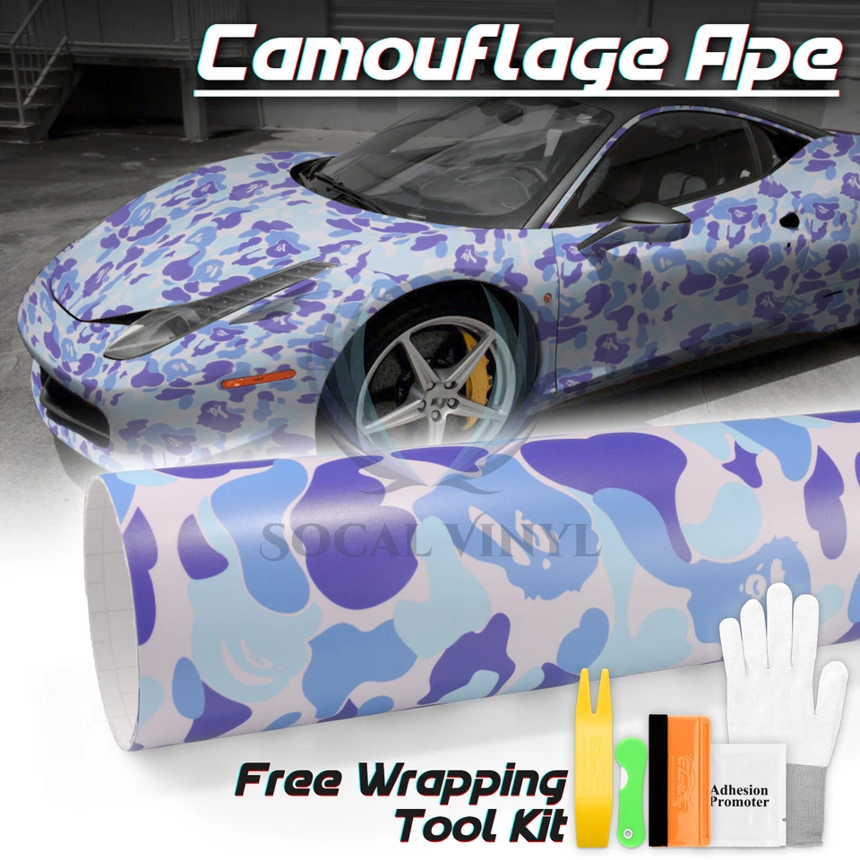 Premium Camuflaje Camuflaje Mono Azul Coche Vinilo Envoltura Adhesivo Calcomanía Hoja Película Hágalo Usted Mismo Foto 1 de 4