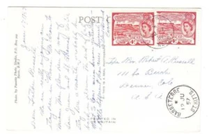 St Kitts and Nevis-SG#110(x2)-CHARLEST6OWN NEVIS-JU/19/57-REAL PHOTO Postcard - Picture 1 of 3