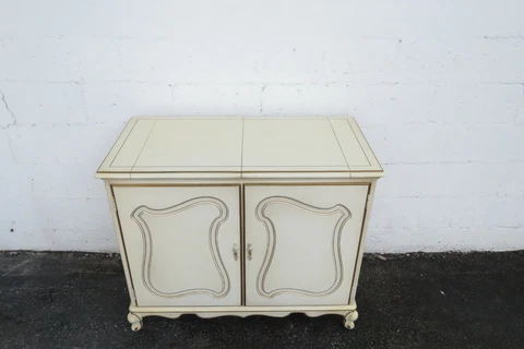 French Carved Pained Bar Liquor Bottle Cabinet Buffet Server 2059 Cover