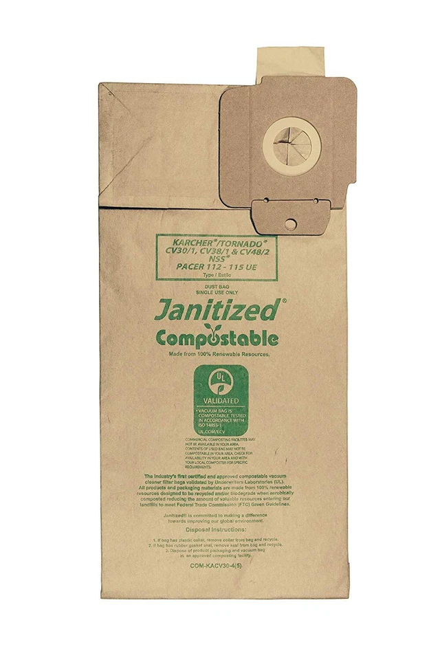 Janitized COM-KACV30-4(5) Replacement Commercial Vacuum Bag - Image 1 of 1
