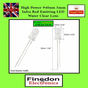 5mm 940nm Infrared IR Emitter Diode DC 1.2V LED IR UK Seller - Picture 1 of 3
