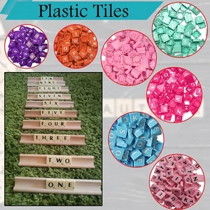 Azulejos Cuadrados de Plástico Multicolor Negro Blanco Letras Aprendizaje Artesanía Juego de Palabras - Imagen 1 de 29