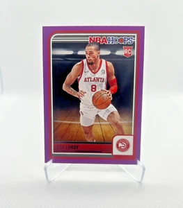 Seth Lundy RC - 2023-24 NBA Hoops Purple Parallel #244 - Atlanta Hawks - Picture 1 of 2
