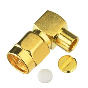 10x SMA male right angle RF coaxial connector for Semi Rigid cable RG402.141" - Picture 1 of 4