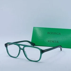 NEW BOTTEGA VENETA BV1294O 003 Transparent Bottle Green 56mm Eyeglasses - Picture 1 of 6