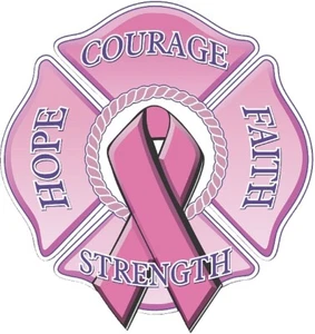 Courage,Hope,Faith,Strength Vinyl Decal Maltese Cross Firefighter REFLECTIVE - Picture 1 of 1
