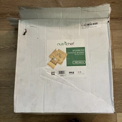 NutriChef PKCZBD10 TABLA DE QUESO BAMBÚ Y JUEGO DE CUBIERTOS CON CAJÓN, NUEVO Foto 1 de 2