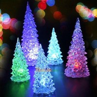Christmas Tree Ice Crystal Colorful Changing LED Desk Decor #ORP