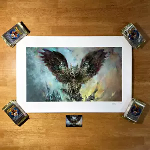 🦅 Baleful Strix 294/334 - Kickstarter EXCLUSIVE - Nils Hamm MTG ART PRINT & CoA - Picture 1 of 17