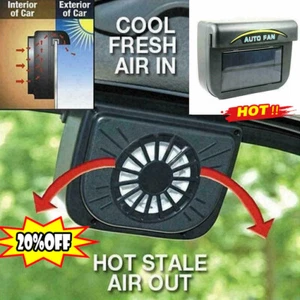 Solar Powered Car Exhaust Fan Air Vent Cool Fan Auto Ventilation. Cooler K2X1 - Picture 1 of 11