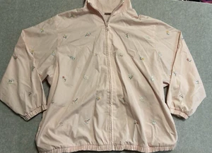 Koret Francisca Womens 3X Pink Floral Bomber Jacket Vintage - Picture 1 of 11
