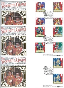 Benham Blcs76 1992 conjunto de 3 FDC - pares de canaletas Gilbert y Sullivan torre de Londres - Imagen 1 de 2