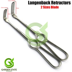 Surgical Langenbeck Soft Tissue Holding Retractors 2 Sizes 44mm & 55mm Blades - Picture 1 of 4