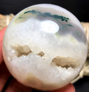 180g Moss agate Sea Jasper Crystal Ocean Jasper Quartz Geode ball sphere Z700 - Picture 1 of 9