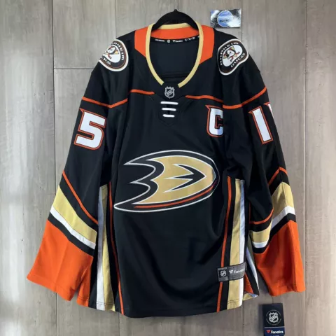 Fanatics Official Men NHL Anaheim Ducks Ryan Getzlaf Breakaway Home Jersey Black Cover