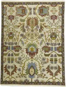 9X12 ft Hand-Knotted Wool Oushak Chobi Oriental Rug Living Room Bedroom Decor - Picture 1 of 18