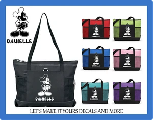 MICKEY MOUSE INSPIRIERT INDIVIDUELLE BEUTELTASCHE HANDTASCHE SPORT SCHULE FITNESS WICKELTASCHE REISSVERSCHLÜSSE NAME - Bild 1 von 8