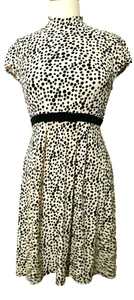 Vestido Spotted Teeze Me - Blanco con manchas negras Cuello alto - Talla 11 Poliéster/Spandex - Imagen 1 de 10