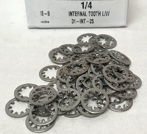 1/4" Internal Tooth Lock Washer, 18-8 Stainless Steel (25ea) - Picture 1 of 2