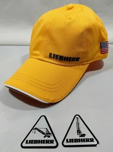 Liebherr gelbe Mütze $selten$ und Aufkleber Kran Ölfeld Bergbau Bau P115 - Bild 1 von 7