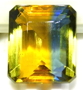 40,45+ quilates impecable bicolor ametrino corte esmeralda RARO certificado IMPRESIONANTE piedra preciosa - Imagen 1 de 6