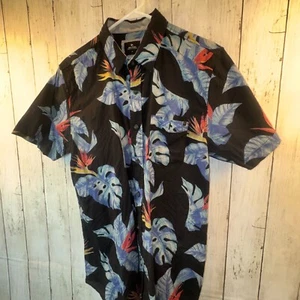 Camisa Hawaiana Rip Curl Para Hombres Manga Corta Con Botones Talla M Azul Oscuro Floral - Imagen 1 de 8