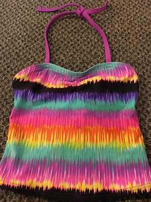 XHILARATION GIRL XS 4-5 SWIMSUIT Tankini  TOP  Bright Colorful NWOT - Image 1 of 3