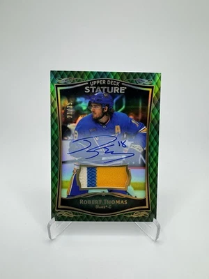 2023-24 Upper Deck Stature Robert Thomas Green Patch Auto /35! Blues! - Image 1 of 2