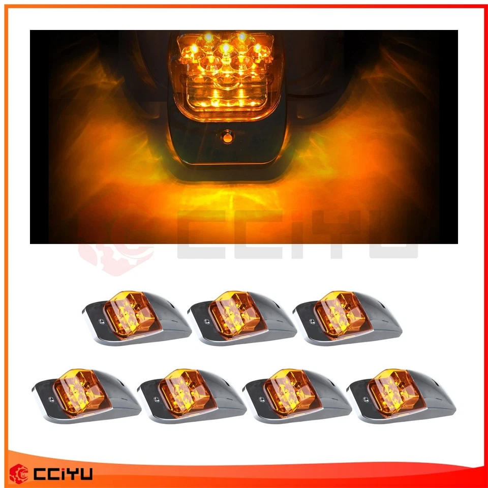 7pcs Off-Road Amber Led 7Diodes Sleeper Cab Marker Light for Mack C600 - Image 1 of 4