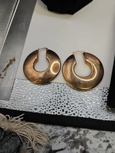 Pendientes Aros Perforados 2 Pulgadas Cobre Grueso Burbuja - Imagen 1 de 4