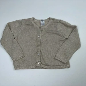Carters 2T Mädchen Holiday Sparkle Glitzer Gold Strickjacke Pullover Oberteil Weihnachten - Bild 1 von 6