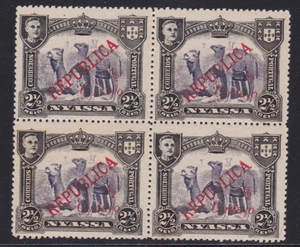 NYASSA Stamps Mint Never Hinged Sc# 83a Error - 1/2 c Overprint on 2 1/2r Block - Picture 1 of 4
