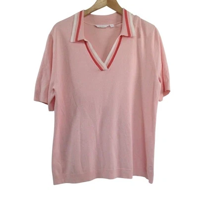 Lady Hagen Womens Tennis Prep Varsity Short Sleeve Sweater size XL Pink - Image 1 of 4