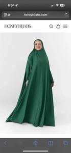 Honey Hijab full Coverage Islamic Muslim Prayer dress Hijab In Emerald Green - Picture 1 of 1