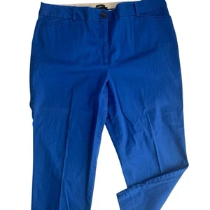 Talbots The Perfect Crop Pants Ankle Royal Blue Cotton Blend Plus Size 16 Casual - Picture 1 of 7