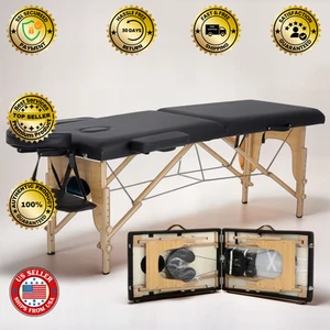 Tragbare Massageliege 2-fach 24" Wimpern-, Tattoo- & Therapieliege - höhenverstellbar - Bild 1 von 8
