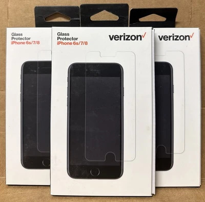 3 X Verizon Glass Protector iPhone 6s/7/8 Tempered Anti-Scratch - Image 1 of 2